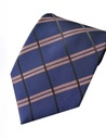 Men Plaid Pattern Fashion Tie - Navy Blue