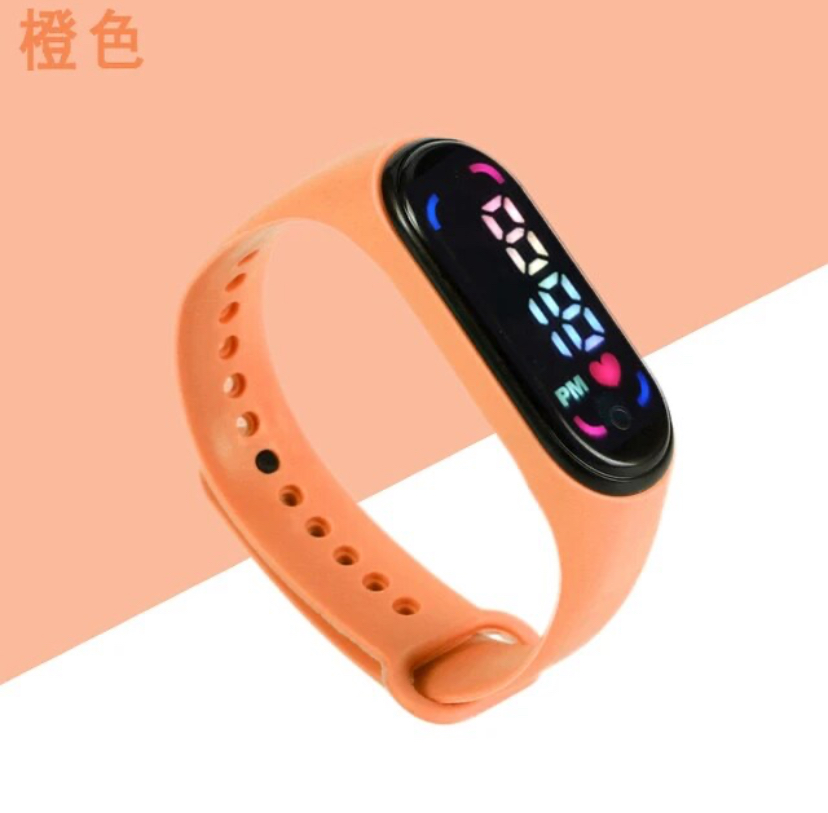 Multi-color LED Watch For Children, orange