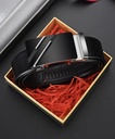 Men Litchi Embossed Automatic Buckle Belt - Black 38-40