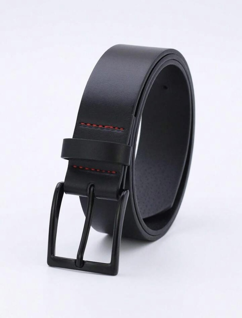 Men Square Buckle Belt - Black/ size 34-38