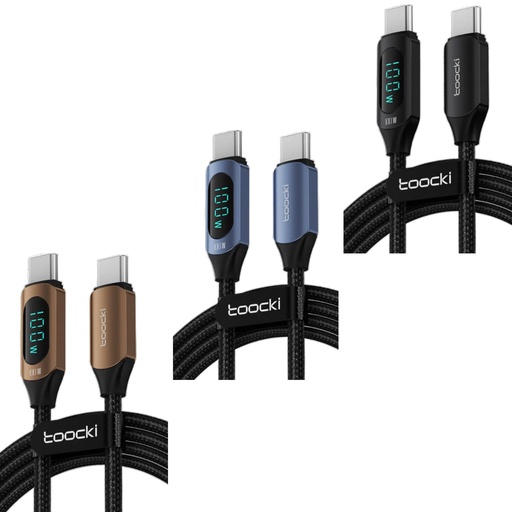 Toocki USB C Cable Digital Display: 100W PD, 1m