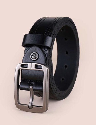 Men Square Buckle Belt - Black/ size 34-38