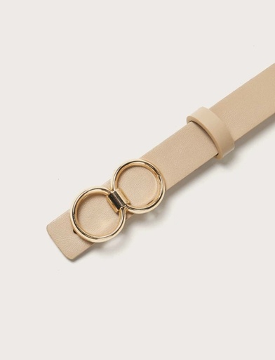 Double O-ring Buckle Belt - Beige