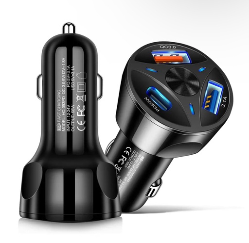 3 Port USB Car Charger QC3.0/PD20W/3.1A